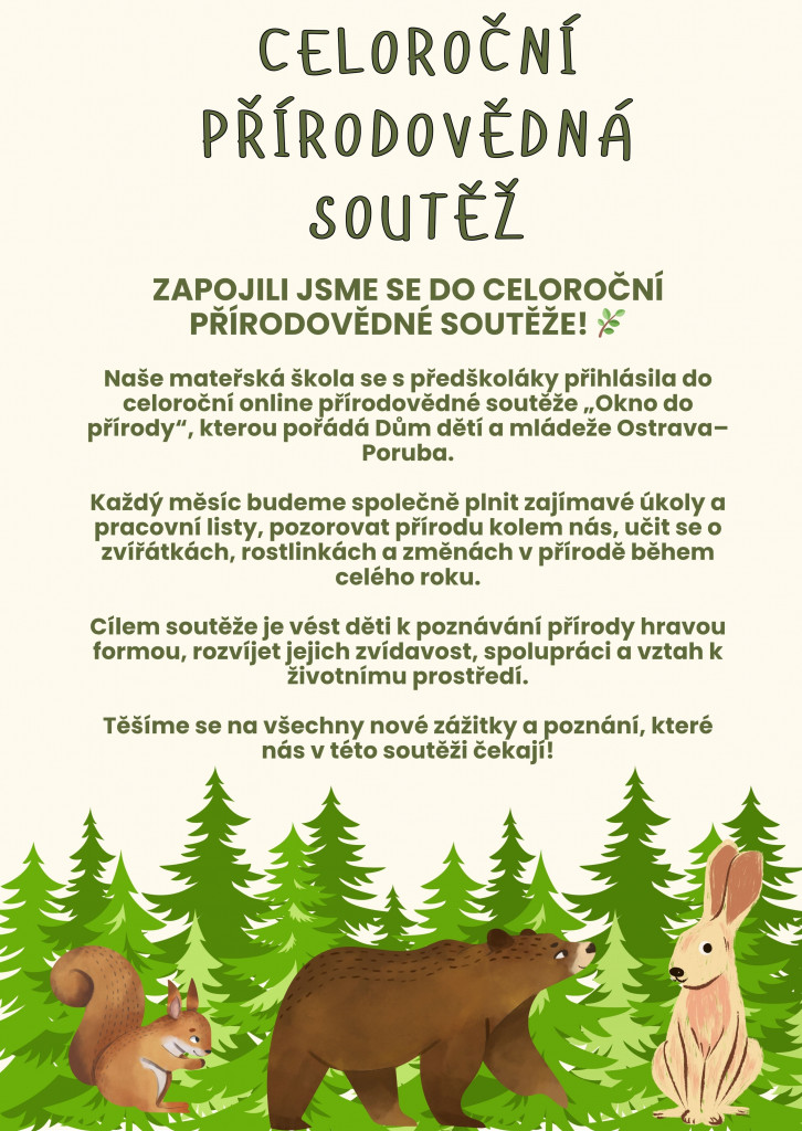 CELOROČNÍ SOUTĚŽ "OKNO DO PŘÍRODY"