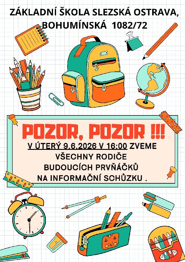 Pozvánka na schůzku předškoláků