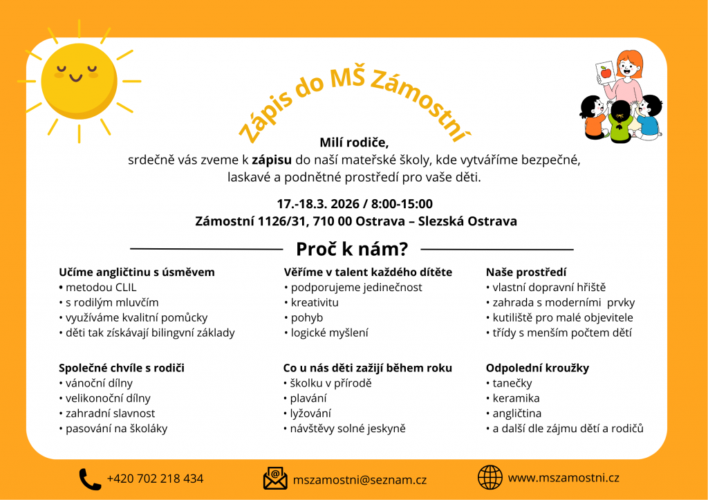 ZÁPIS MŠ ZÁMOSTNÍ